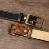 Belts 3.8CM Thick Cowhide Brass Buckle Genuine Leather Casual Jeans Belt Men Brand High Quality Waistband Male Luxury Strap Cintos