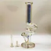 13 Zoll 9 mm Dicke großes Kopftöner Glas Bong getöntes Regenbogen Shisha Glass Bong Dabber Rig Recycler Unregelmäßige Bentover Wasserbongs 14mm US -Lagerhaus