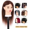 Mannequin Heads Human Model Head 100% Friseur Beauty Training kann färben und bleiche Haarlehrling Q240510 färben und gebleicht