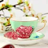 Tasses Saucers British Bone China Coffee Café Tasse et soucoupe Set Porcelain Céramique Flower Tea Cups Household Office Cafe Caware Gift