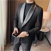 Herrenanzüge leichte Luxus pu Leather Patchwork lässig Anzug Jacken hochwertige Männer schlank schwarze Blazer Männliche Geschäfte Social Wedding Tuxedo