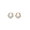 Hoop oorbellen Elegant Simple Pearl Square Ear Buckle Earring For Women Party Jewelry