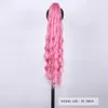 Parrucca da donna per capelli lunghi coda di cavallo lunghi capelli ricci clip sintetico fibra parrucca intrecciata intrecciata di cavallo