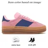 Gazelle Bold Women Designer Casual Shoes Gazelles Suede Upper Platform Sneakers Cream Green Black White Pink【code ：L】Gum Womens Trainers