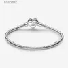 100% 925 moments en argent sterling scintillant Infinity Heart fermoir Chaîne de serpent Bracelet Fashion Wedding Jewelry Accessoires 6naa