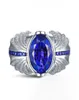 Victoria Wieck varumärke handgjorda herrar turkos smycken 4ct safir 925 sterling silver bröllop band ring gåva 55 n21583206