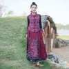 Rokken zware industrie borduurwerk verbeterde paarden rok retro geplooide nationale stijl maxi Chinese traditie kleding