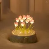 Fête favorable LED TULIP NIGHT Light Handmade DIY Lampe fleur de Noël de la Saint-Valentin Gift Amosphère Déskop décorations