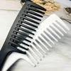 Kuaför tarak ısıya dayanıklı kadın ıslak kanca kıvırcık saç fırçaları pro salon boyama stil araçları kaba geniş sivri dişler
