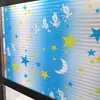 Naklejki na okno kreskówkowe gwiazda księżyca film na szklanej naklejce ptaki nieprzezroczyste pokój dziecięcy samoprzylepny wystrój domu 80 200 cm