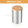 Storage Bottles 304 Stainless Steel Sealed Can Japanese-style Grain Coffee Bean Tea Tank Box Wooden Lid Warehouse Kitchen Canisters