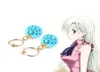 Anime de lustre en pente les sept boucles d'oreilles mortelles Elizabeth Liones Blue Sun Stars Moon pour femmes Clip d'oreille Bijoux pendentif1613867