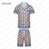 Casablanc-S 22SS Designer Männer T-Shirt Set Masao San Print Mens Casual und Short Damen Lose Seide Hochwertige T-Shirts kostenlos Transport T-Shirt Größe m-3xl