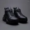 Casual schoenen heren high top 2024 echte koehide lichtgewicht zachte zool comfortabel platformbord