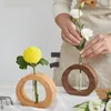 Decoratieve platen vast hout woonkamer decoratie bloem arrangement mini glazen vaas transparant hydrocultuurapparaat