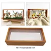 Frames Cadre de boîte d'ombre en bois Plexiglass Storage Rustique Double-Side Séré séché