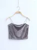 Women's Tanks Fashion Sexy Spaghetti Straps Tank Top Velvet Short Crop 7 Colors Boob Tube Bustier Brief Vest T-shirts Tee