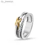 Missanite Ring Twisted Rings Designer de bijoux de luxe pour hommes plaqués vintage croix x Femmes diamant anneaux Gold Jewelly Birthday Party Wholesale