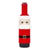 Set Deer Tricoted Claus Snowmanman Santa Cartoon Wine Bottle Joyeux Noël Dîner Table décor Ornements de Noël 1113