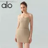 Desginer Als Yoga Aloe Skirt Shirt Clothe Short Woman Solid Color Base Dress Suspender Vest Summer with Chest Pad Sexy Tight Fitting Slimming and Buttocks Wrapped Spo