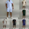 Zomer mannen Korte mouw Polo shirt Set tracksuit 2 stks set Korean Fashion Men Short Sets Hip Hop Rock Casual Short Suit T -shirts shorts 2 -delige set zomer tracksuit