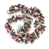 Dekorative Blumen künstlicher rosa Rosenrebe Girland