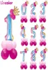 13st nummer ballonger födelsedag 1 2 3 4 5 6 7 8 9 år gammal 1: a 2: a 3: e 5: e 6: e 7: e babyflickan prinsessan barn party dekorationer2712928