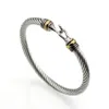 Popular titanium steel wire twisted wire hook shaped bracelet in Europe and America gold bracelet stainless steel cable bracelet AB274
