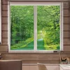 Stickers de fenêtre Taille personnalisée Porte de verre de fenêtres Vintage 3D Autocollant Art opaque auto-adhésif ou statique Forest arbre cling