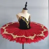 Ballerina Girls Ballet Tutu Robe Dance Costume Platter Pancake Red Party Robe For Kids 240510
