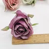 Fiori decorativi 10 pezzi da 5 cm Rose artificiali vintage Fagro capo fiore fai -da -te facce fatte matrice ghirlanda festa di compleanno decorazione regalo falsa
