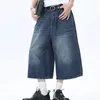 Dames shorts retro plus size denim losse jeans y2k streetwear oversized broek Koreaanse unisex stijl baggy wide been capri