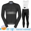 Les ventilateurs Tops Tees Scott Cycling Jerseys Pantals Mens Mens à manches longues Maillot de chaleur hivernale 2024 Set Wool Bicycle Retro Q240511