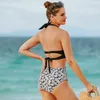 Moda de banho feminina Sexy Swimsuit de maiô de biquíni de cintura alta com mulheres acolchoadas de duas peças tankini cenário de surf swimming praia use biquinis