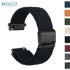 Watch Bands Wocci elastic nylon strap 18mm-22mm tightly woven strap for quick release and replacement with stainless steel buckle Q240510