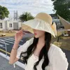 Bérets Large Brim Sun Hat Femmes Summer Sunshade Color Couleur Glue Anti-UV Bucket Protection coréenne Version Cap pêcheur