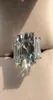 Pansysen Charms de 12 mm carrés créés Moisanite Aquamarine Gemstone Rings For Women 925 Sterling Wedding Jewelry Ring Gift J3657873
