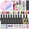 Kits de arte unhas Gel Achaness Conjunto com Lâmpada de unha UV Drill de unhas elétricas semi -preto permanente base de unhas de unhas de gel de gel de gel de manicure T240510