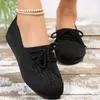 Casual Shoes 2024 Autumn Women's Fashion Lace Up Mesh Breathable Flat Round Toe Walking Shopping Mom