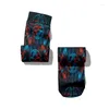 Chaussettes pour hommes drôles Happy Punk Pattern imprimé Animal Tube Géométrique Mode décontractée grande taille Black High Elasticité