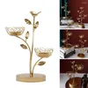 Titulares de velas 2024 Titular de ferro lanternas de folhas de pássaro Candlestick Decoração de casamentos de decoração Ornamento