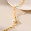 Colliers de pendentif minar délicat 18K réel en laiton d'or réalité baroque baroque d'eau douce perle de perle