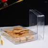 Cuilles jetables Paies 3PCS Emballage en plastique dur rouge Net Box Transparent Box 920ML CHEAU TIRAMISU CONTERE DE DESSERT avec couvercles