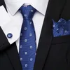 Set di cravatta per collo jacquard marchio di moda festoso presente cravatta seta fazzola per cufflink set cravatta per mans oro accessori per camicia