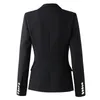 Harleyfashion Women Klasik Tasarım Avrupa Tarzı Bahar Sonbahar Fitness İnce Ol Allmtach Black Blazer Yüksek Kalite 240424