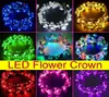 LED Flower Crown Light Up Flowers Crown Floral Multifictional Floral Headpice Hair Couron pour les femmes Girls Birthday Wedding Party Night 7209261