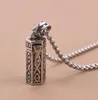 Titanium Vintage Ash Box Pendant Biżuter Pet Urn Kremacja Keepsake Otwarty Układ w uchwycie Ashes Capsule łańcuch Naszyjnik 5611849