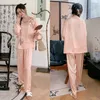 Home Clothing Two Piece O-Neck Rayon Pajamas Suit Chinese Style Pyjamas Homewear Women Print Sleepwear Nightwear Casual Pijamas Sleep Set