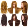 Mannequin Heads Wig Doll Human Model Head With Hair Blonde Brown Practice Curly Salon Training Tative Stand 80% Realistic Q240510