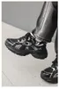 Hochhoch beliebte dicke Solted Dad Schuhe Frauen Neue China-Chic-Schnür-up klobig Sneaker Sliver Paar gemischte Farbe Leder Paar Frühlings Sommer Frühling